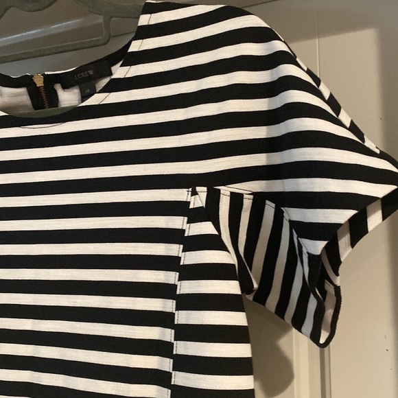 J. Crew Black/White Strip Shift Dress - XS - Picture 4 of 10